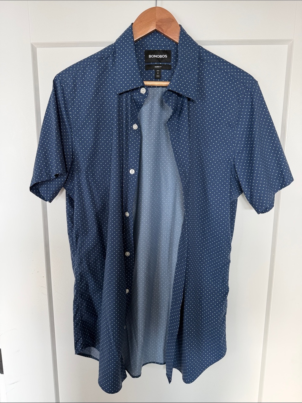 Bonobos Navy Short-Sleeve Dot Button-Down Shirt